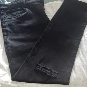 Men’s black straight leg denim jeans by Paper Money/size 42/ good condition